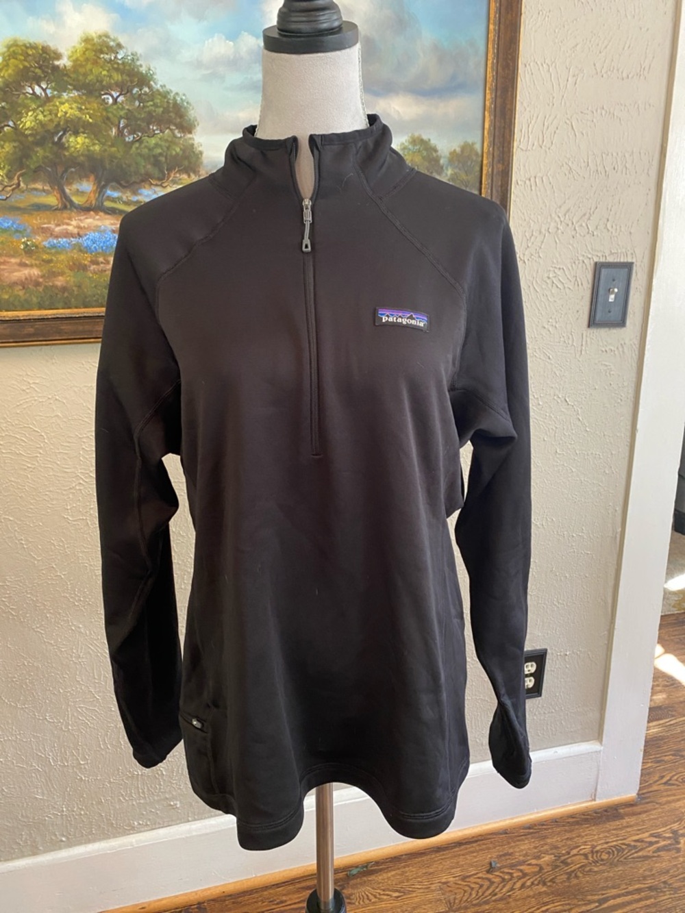 Patagonia Black Half-Zip Pullover with Chest Logo
